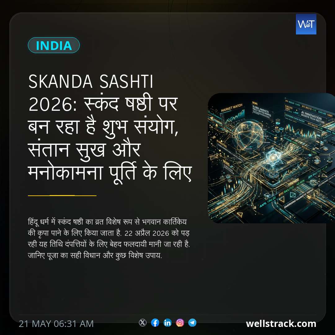 Skanda Sashti 2026: स्कंद षष्ठी पर बन रहा है शुभ संयोग, संतान सुख और मनोकामना पूर्ति के लिए ऐसे करें पूजा — WellsTrack