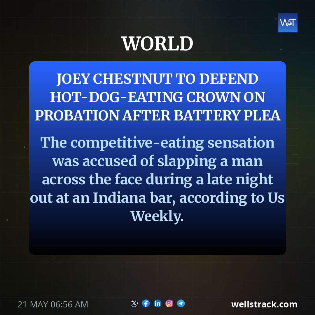 Joey Chestnut to defend hot-dog-eating crown on probation after battery plea — WellsTrack
