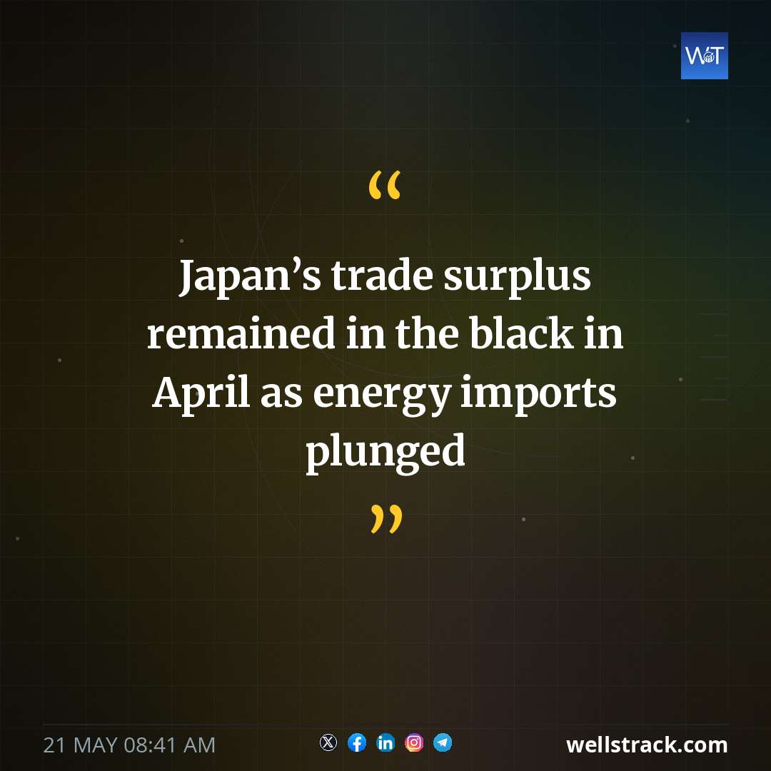 Japan’s trade surplus remained in the black in April as energy imports plunged — WellsTrack
