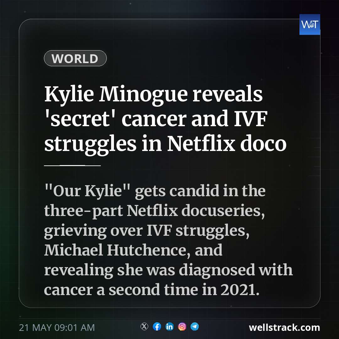 Kylie Minogue reveals 'secret' cancer and IVF struggles in Netflix doco — WellsTrack