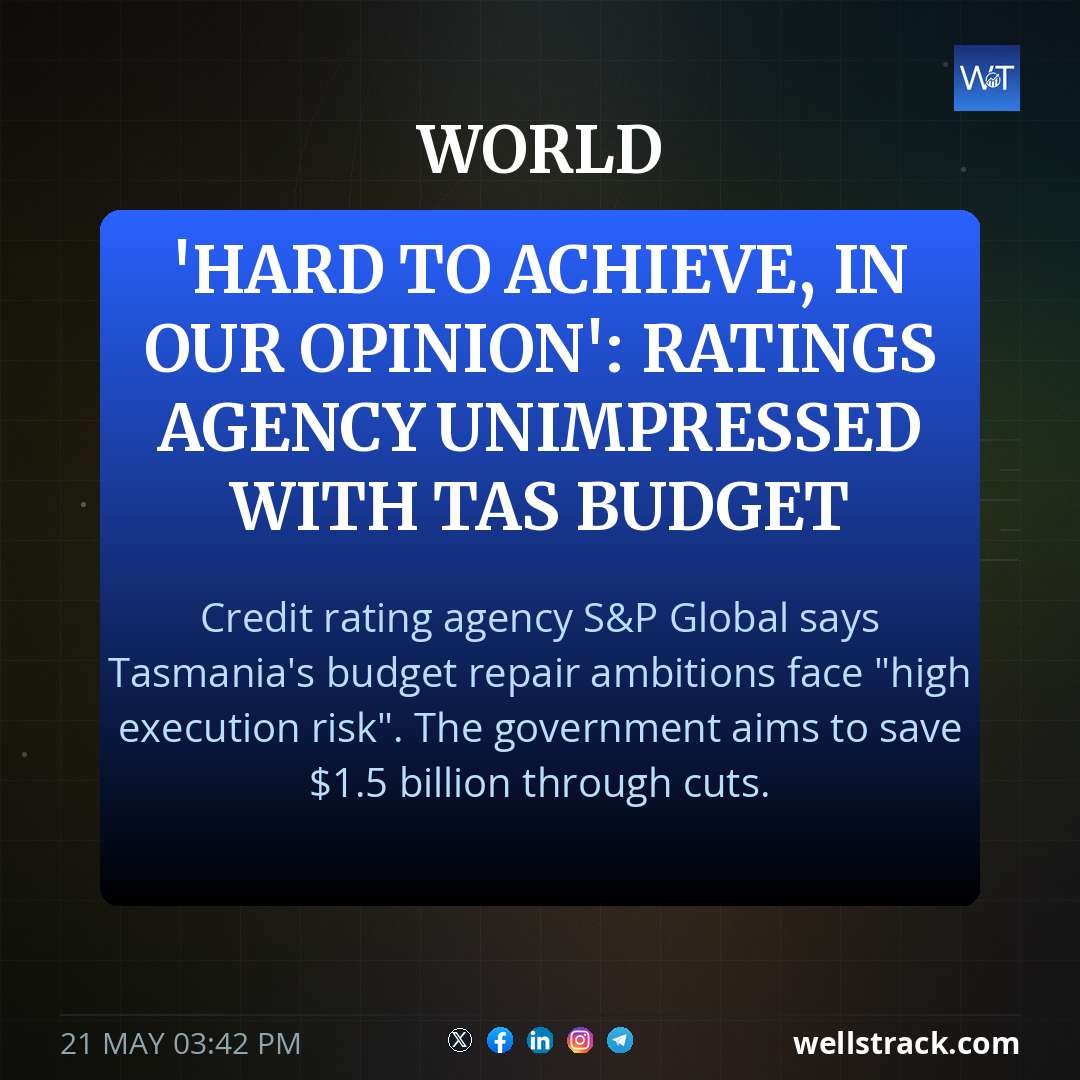 'Hard to achieve, in our opinion': Ratings agency unimpressed with Tas budget — WellsTrack