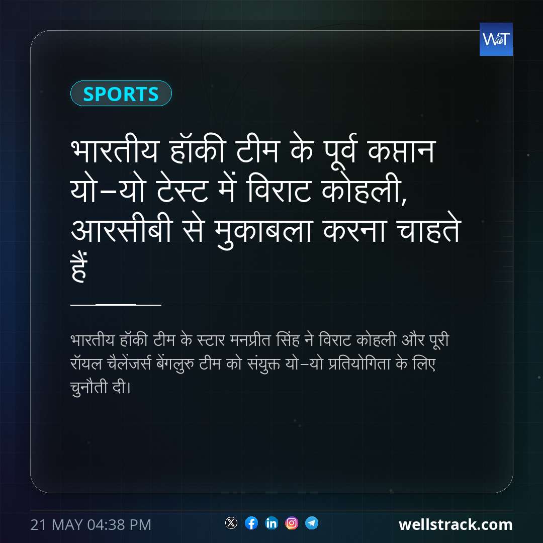 भारतीय हॉकी टीम के पूर्व कप्तान यो-यो टेस्ट में विराट कोहली, आरसीबी से मुकाबला करना चाहते हैं — WellsTrack