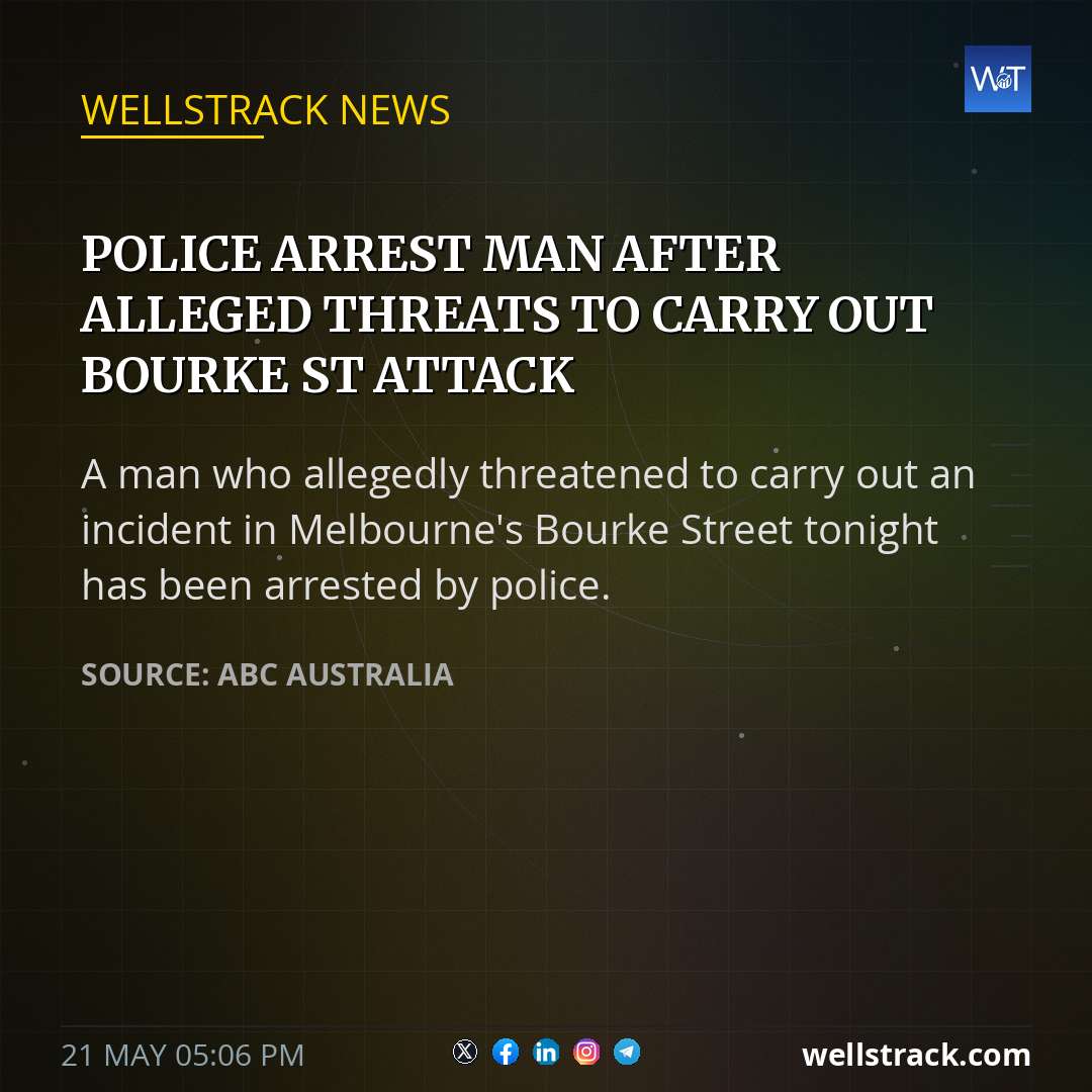Police arrest man after alleged threats to carry out Bourke St attack — WellsTrack