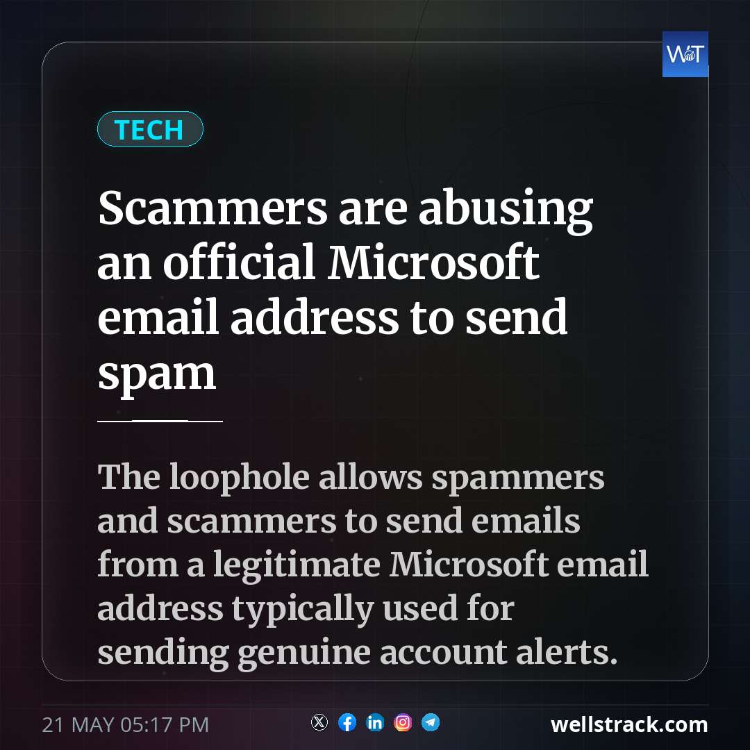 Scammers are abusing an official Microsoft email address to send spam — WellsTrack
