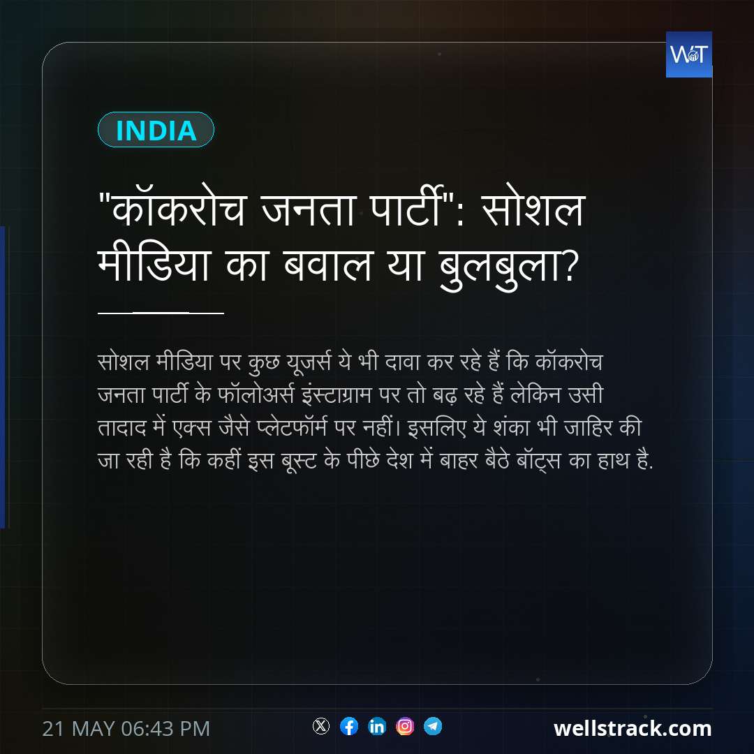 "कॉकरोच जनता पार्टी": सोशल मीडिया का बवाल या बुलबुला? — WellsTrack