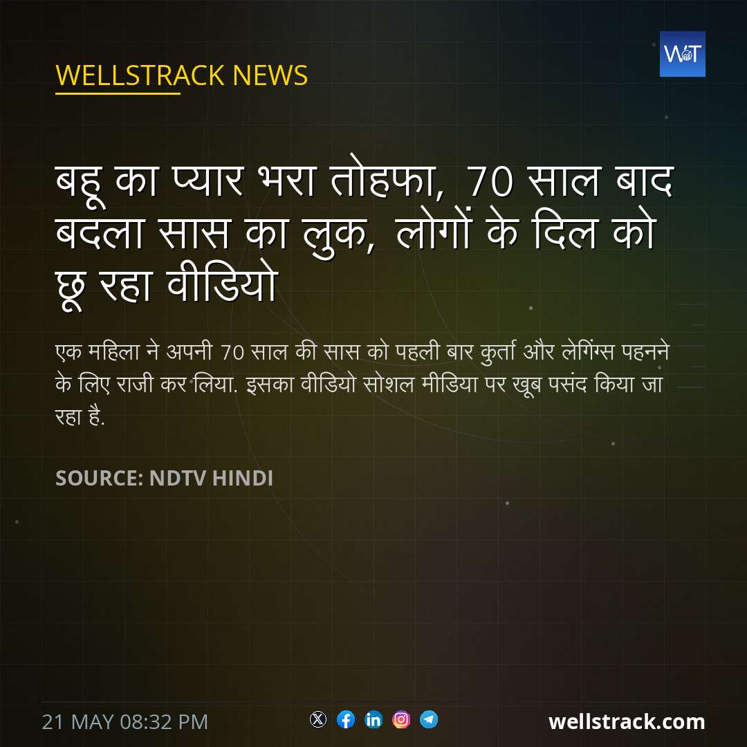 बहू का प्यार भरा तोहफा, 70 साल बाद बदला सास का लुक, लोगों के दिल को छू रहा वीडियो — WellsTrack