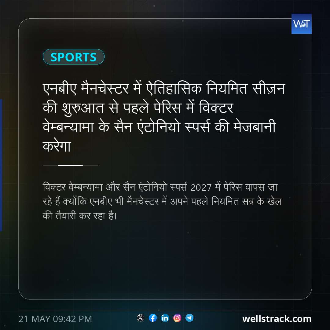 एनबीए मैनचेस्टर में ऐतिहासिक नियमित सीज़न की शुरुआत से पहले पेरिस में विक्टर वेम्बन्यामा के सैन एंटोनियो स्पर्स की मेजबानी करेगा — WellsTrack