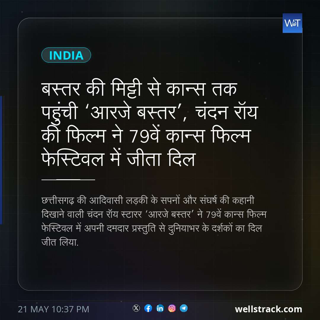 बस्तर की मिट्टी से कान्स तक पहुंची ‘आरजे बस्तर’, चंदन रॉय की फिल्म ने 79वें कान्स फिल्म फेस्टिवल में जीता दिल — WellsTrack