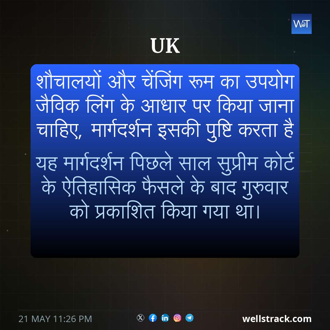 शौचालयों और चेंजिंग रूम का उपयोग जैविक लिंग के आधार पर किया जाना चाहिए, मार्गदर्शन इसकी पुष्टि करता है — WellsTrack