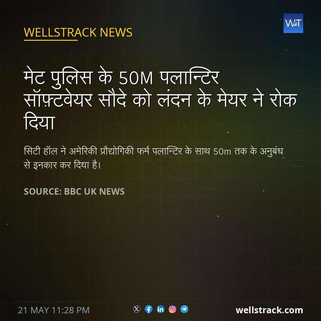 मेट पुलिस के £50m पलान्टिर सॉफ़्टवेयर सौदे को लंदन के मेयर ने रोक दिया — WellsTrack