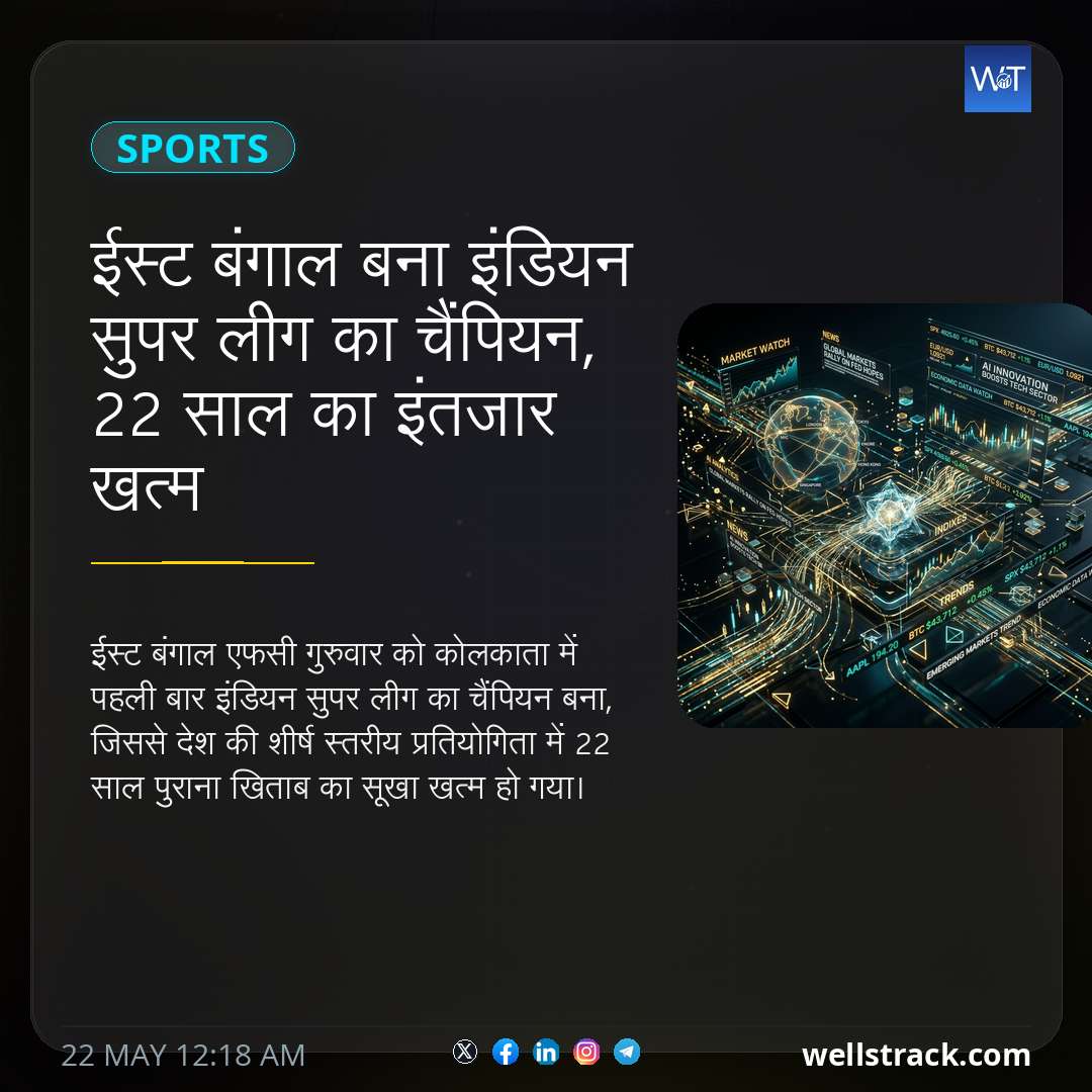 ईस्ट बंगाल बना इंडियन सुपर लीग का चैंपियन, 22 साल का इंतजार खत्म — WellsTrack