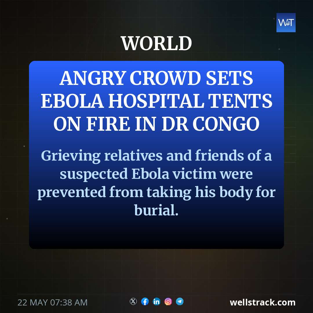 Angry crowd sets Ebola hospital tents on fire in DR Congo — WellsTrack