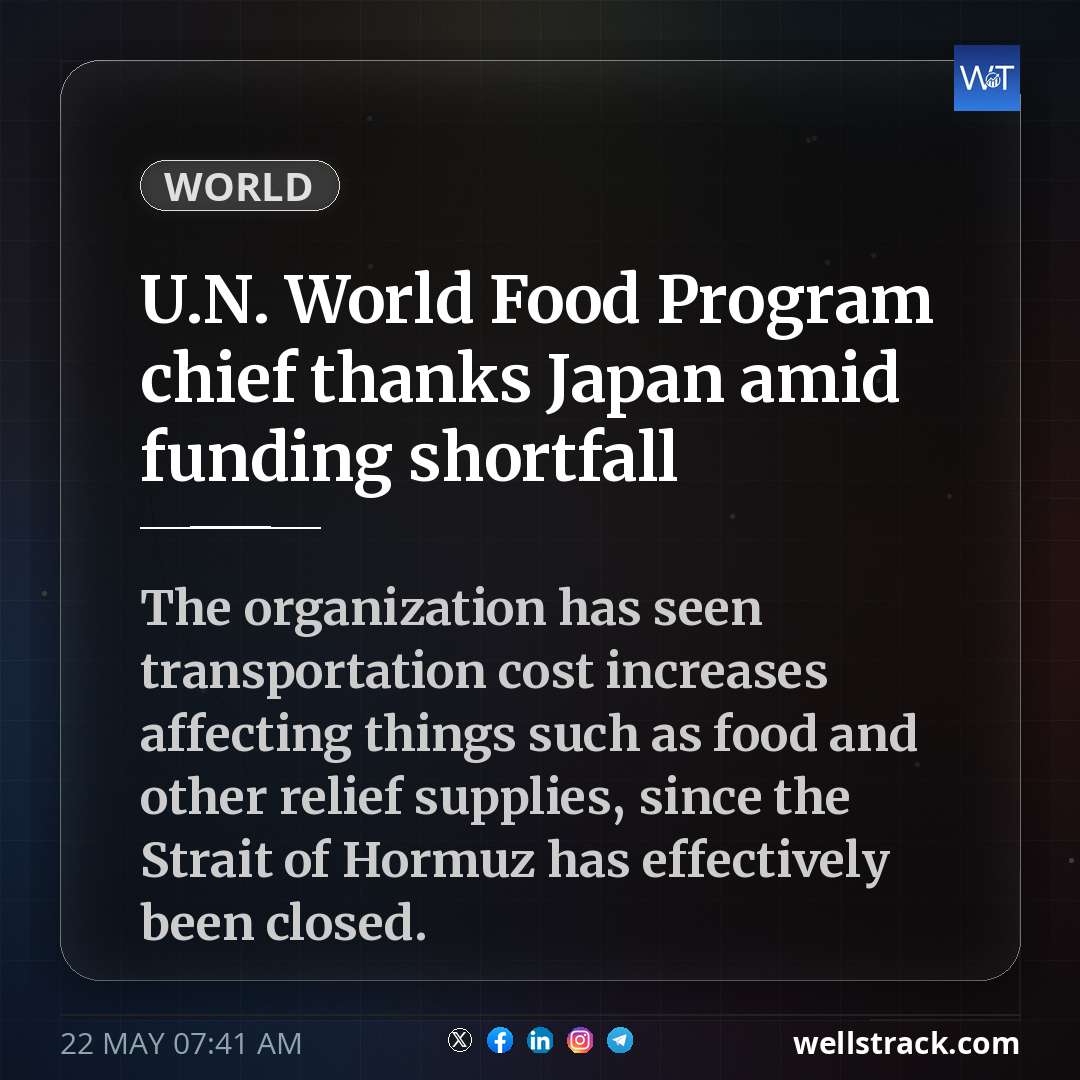 U.N. World Food Program chief thanks Japan amid funding shortfall — WellsTrack