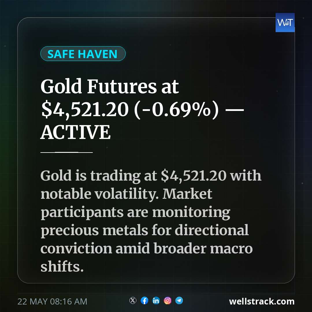 Gold Futures at $4,521.20 (-0.69%) — ACTIVE — WellsTrack