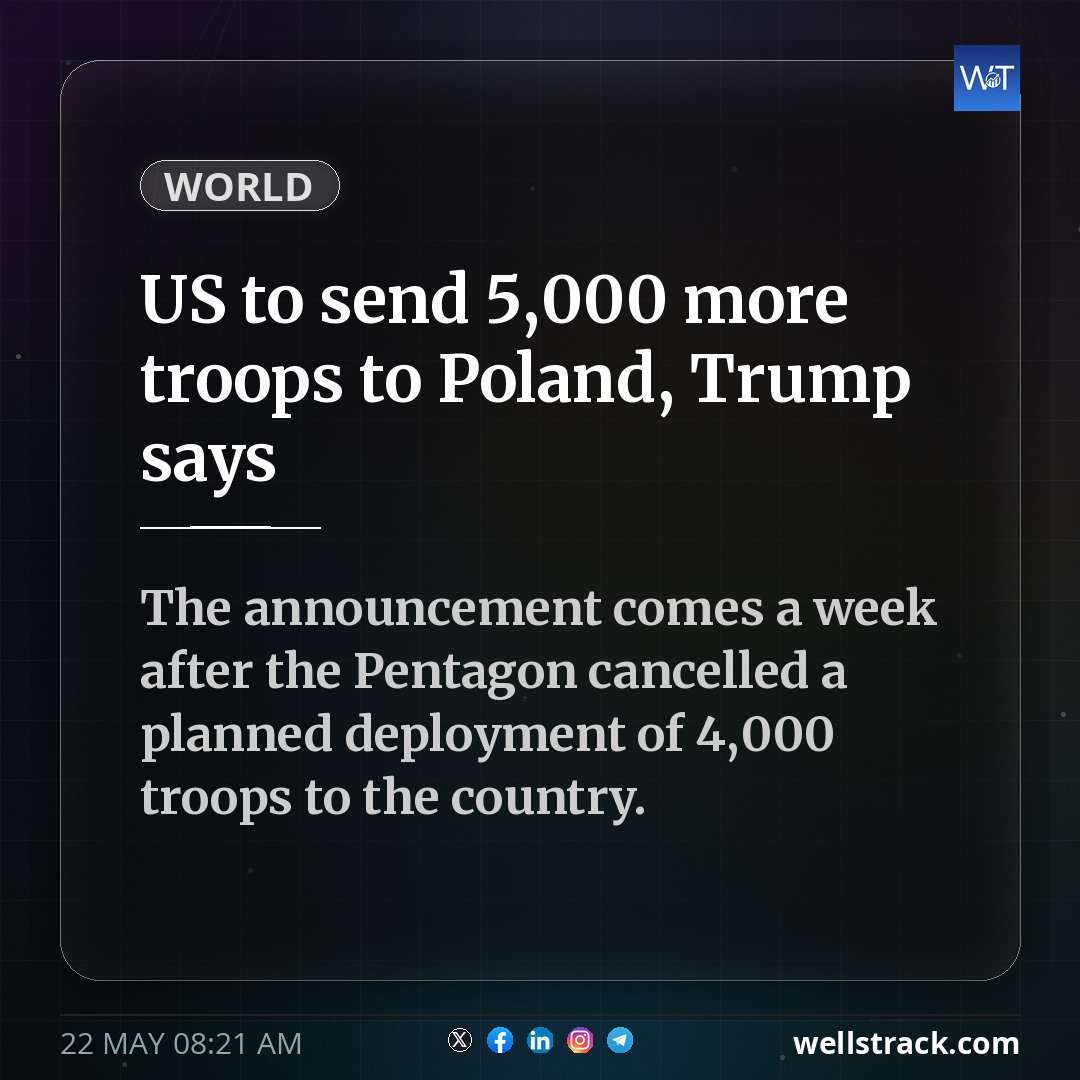 US to send 5,000 more troops to Poland, Trump says — WellsTrack