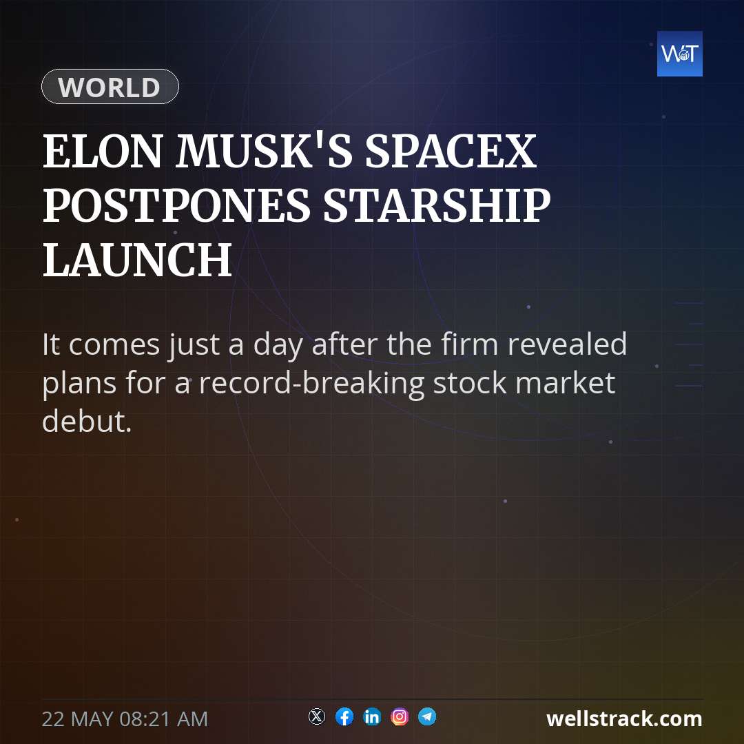 Elon Musk's SpaceX postpones Starship launch — WellsTrack