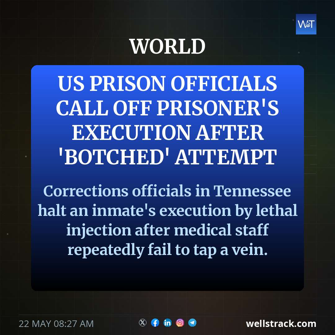 US prison officials call off prisoner's execution after 'botched' attempt — WellsTrack