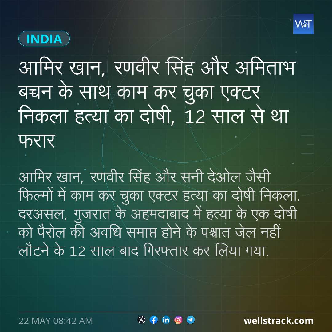 आमिर खान, रणवीर सिंह और अमिताभ बच्चन के साथ काम कर चुका एक्टर निकला हत्या का दोषी, 12 साल से था फरार — WellsTrack
