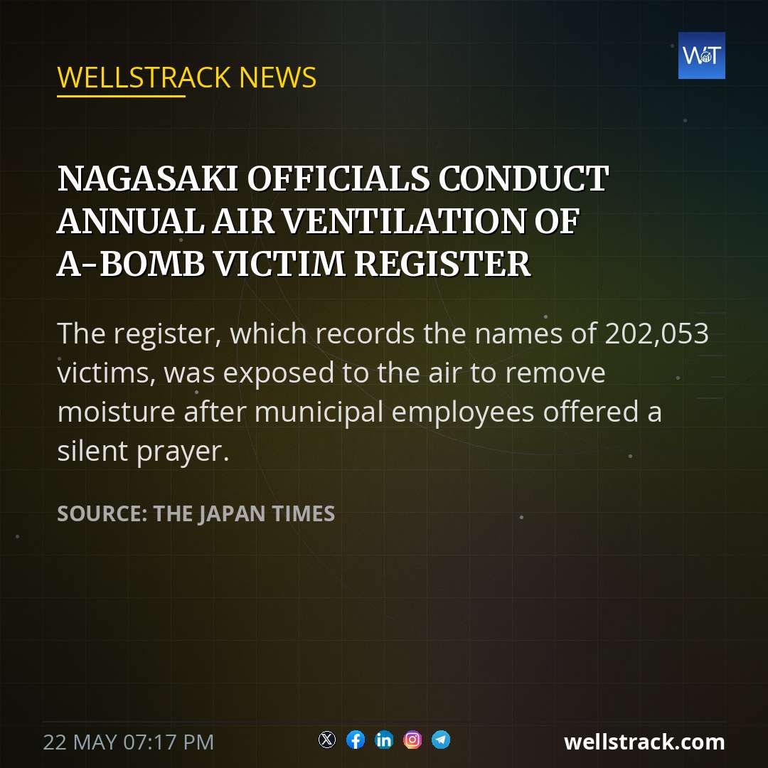 Nagasaki officials conduct annual air ventilation of A-bomb victim register — WellsTrack