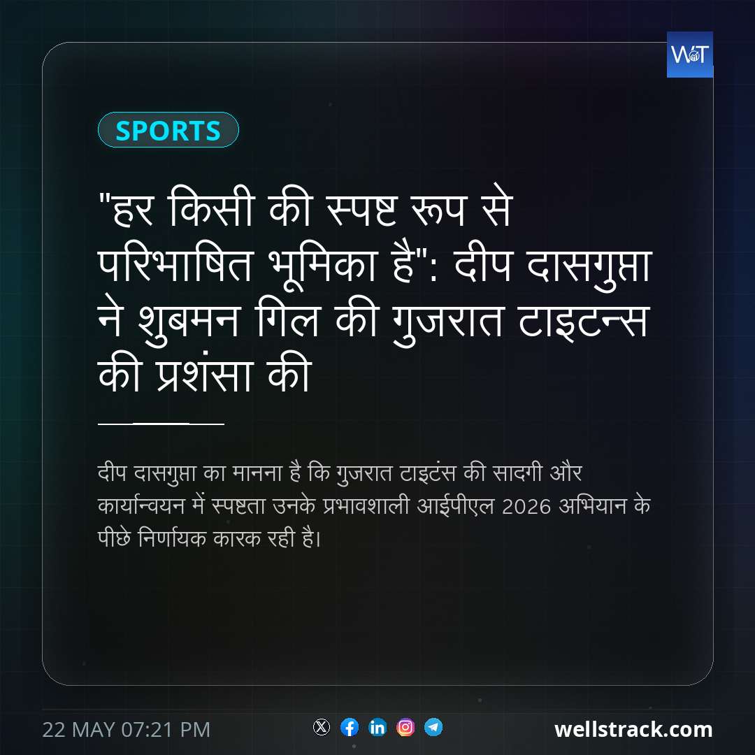 "हर किसी की स्पष्ट रूप से परिभाषित भूमिका है": दीप दासगुप्ता ने शुबमन गिल की गुजरात टाइटन्स की प्रशंसा की — WellsTrack