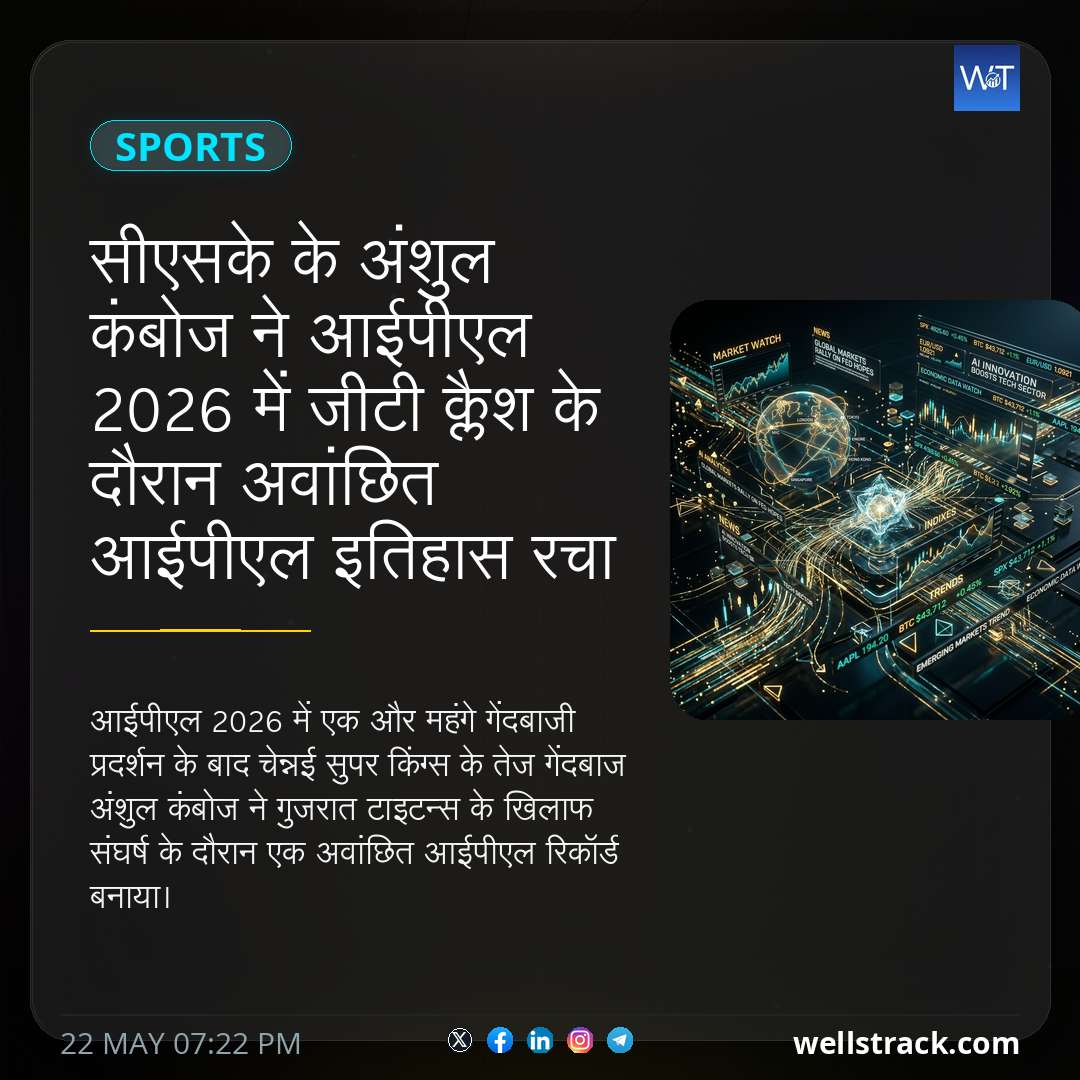 सीएसके के अंशुल कंबोज ने आईपीएल 2026 में जीटी क्लैश के दौरान अवांछित आईपीएल इतिहास रचा — WellsTrack