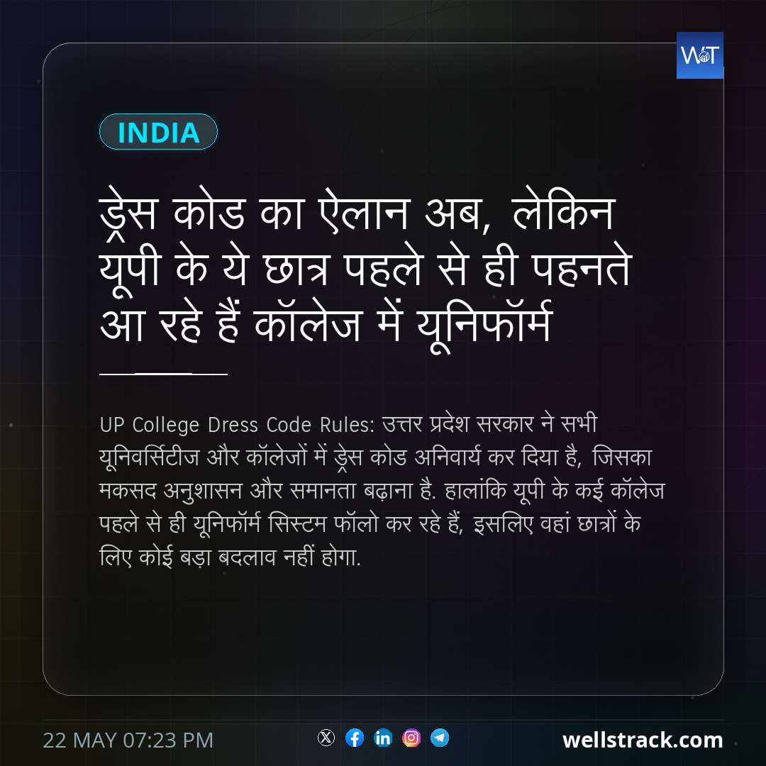 ड्रेस कोड का ऐलान अब, लेकिन यूपी के ये छात्र पहले से ही पहनते आ रहे हैं कॉलेज में यूनिफॉर्म — WellsTrack
