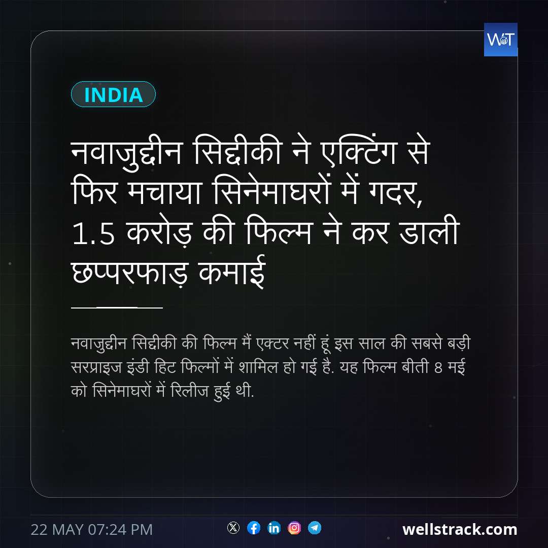 नवाजुद्दीन सिद्दीकी ने एक्टिंग से फिर मचाया सिनेमाघरों में गदर, 1.5 करोड़ की फिल्म ने कर डाली छप्परफाड़ कमाई — WellsTrack