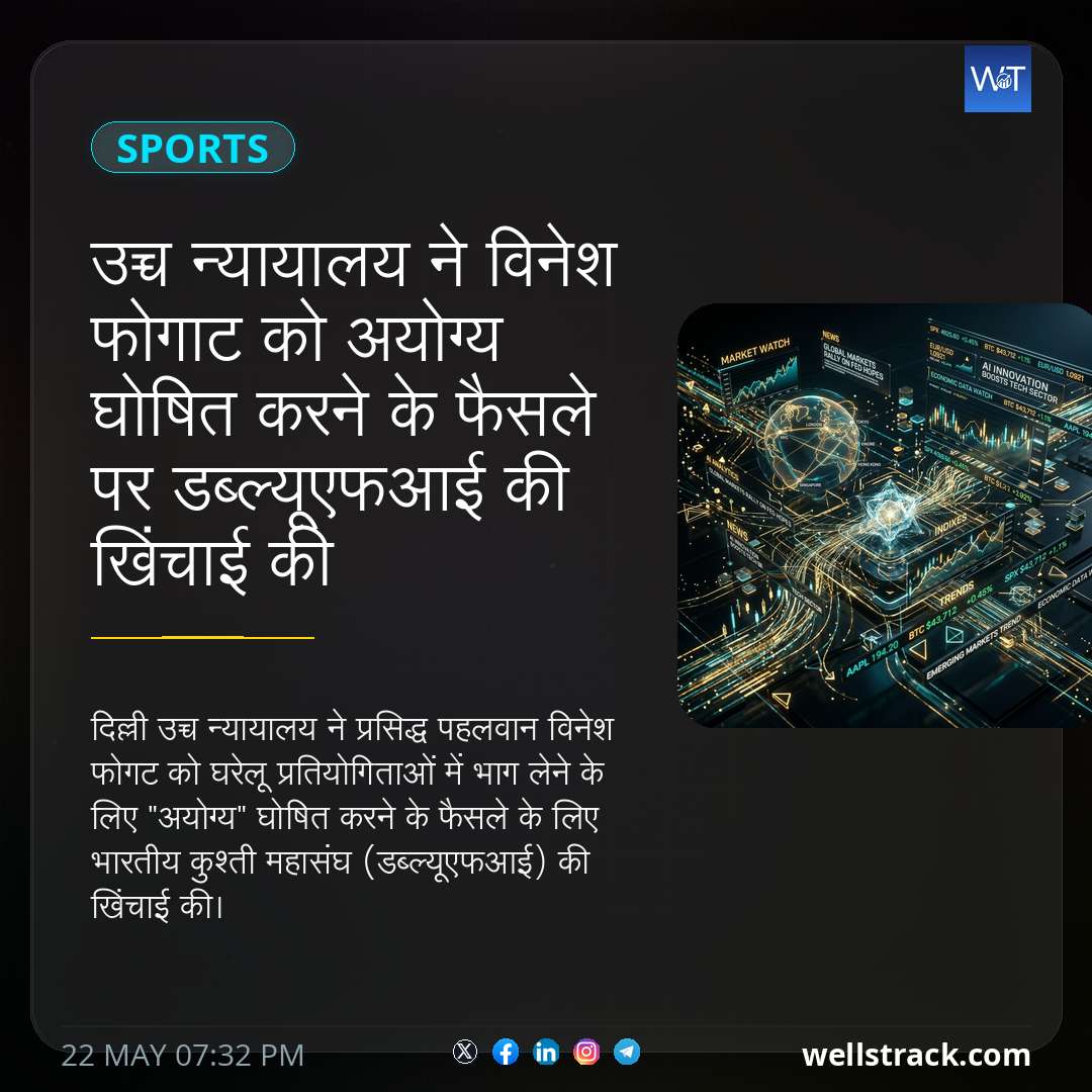 उच्च न्यायालय ने विनेश फोगाट को अयोग्य घोषित करने के फैसले पर डब्ल्यूएफआई की खिंचाई की — WellsTrack