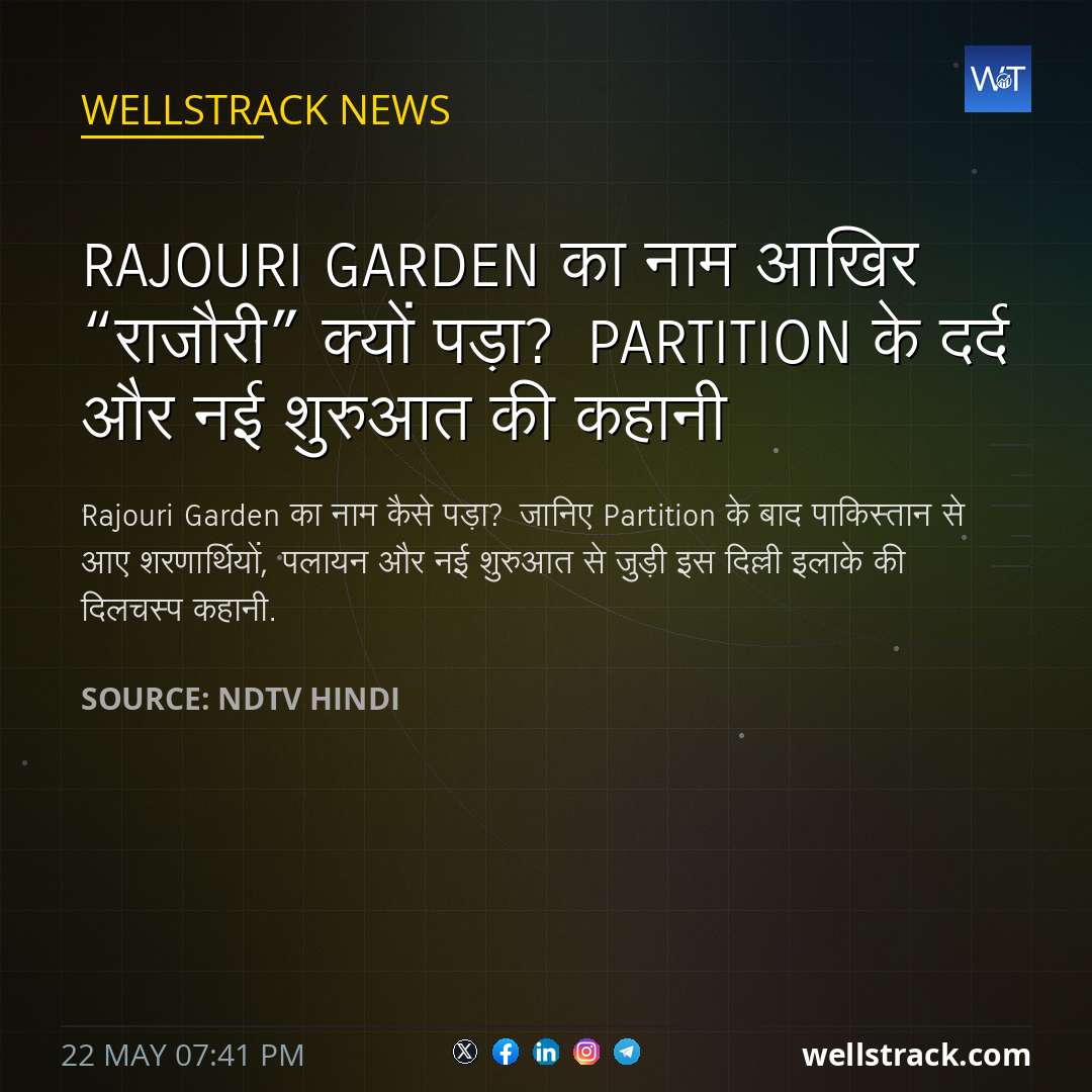 Rajouri Garden का नाम आखिर “राजौरी” क्यों पड़ा? Partition के दर्द और नई शुरुआत की कहानी — WellsTrack