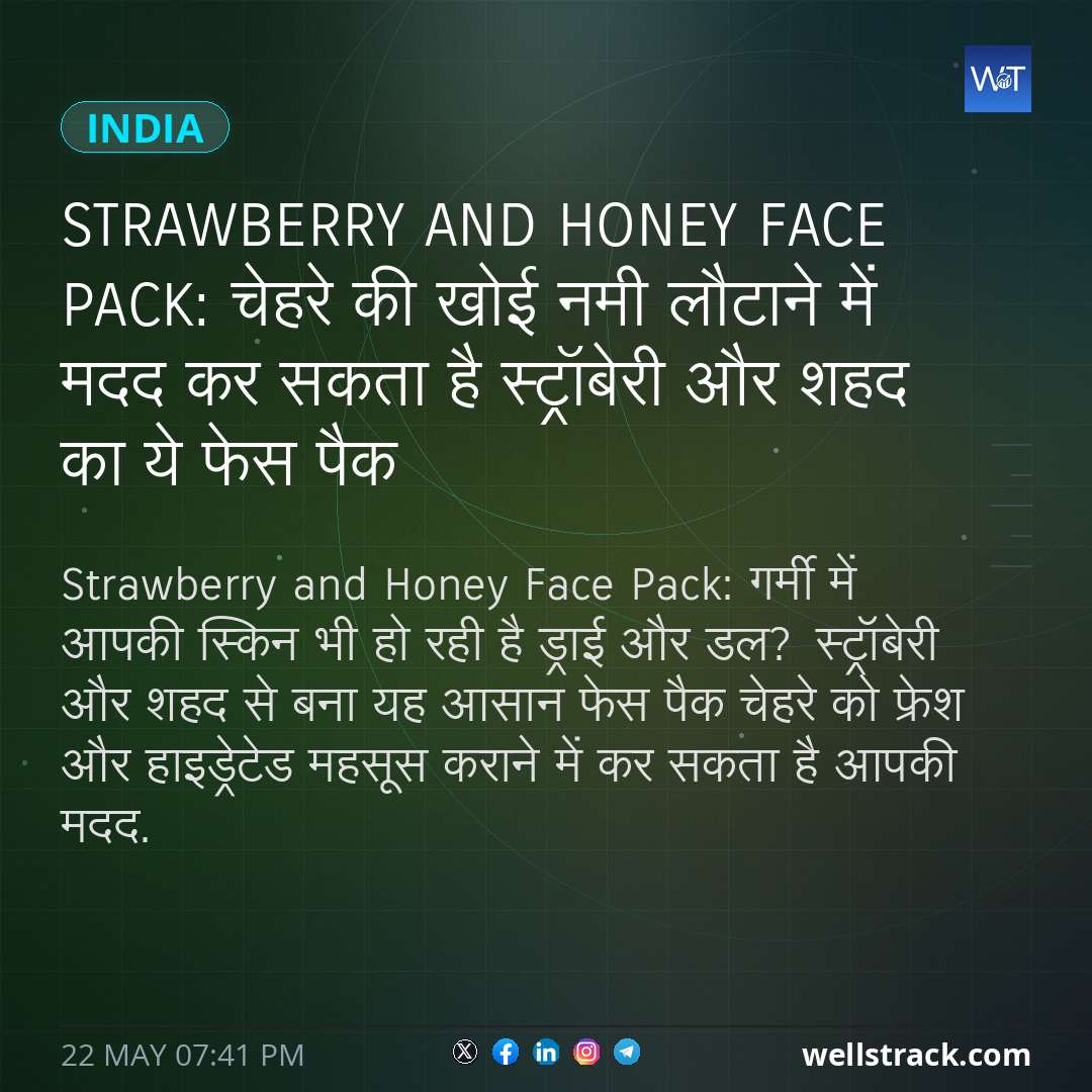 Strawberry and Honey Face Pack: चेहरे की खोई नमी लौटाने में मदद कर सकता है स्ट्रॉबेरी और शहद का ये फेस पैक — WellsTrack