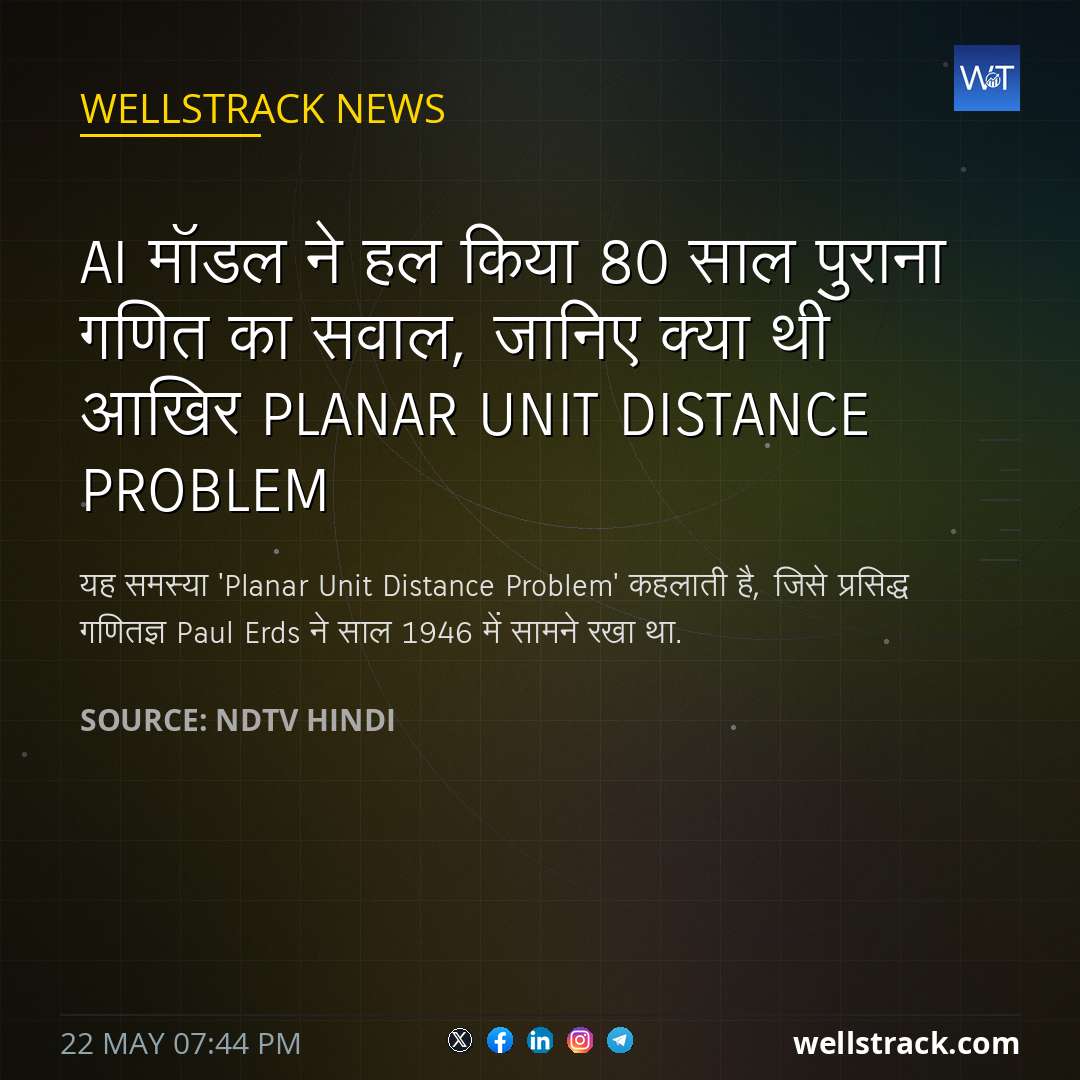 AI मॉडल ने हल किया 80 साल पुराना गणित का सवाल, जानिए क्या थी आखिर Planar Unit Distance Problem — WellsTrack