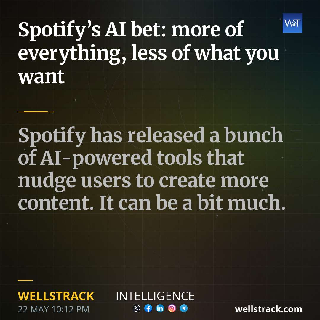 Spotify’s AI bet: more of everything, less of what you want — WellsTrack