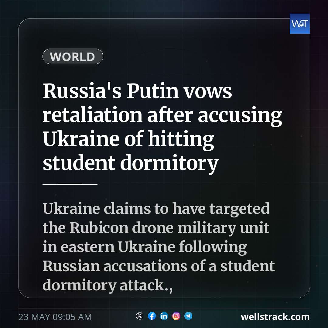 Russia's Putin vows retaliation after accusing Ukraine of hitting student dormitory — WellsTrack