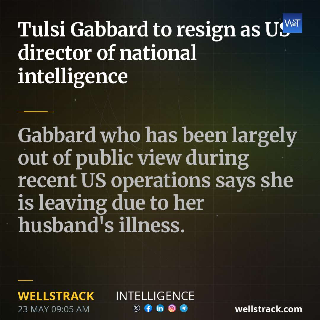 Tulsi Gabbard to resign as US director of national intelligence — WellsTrack