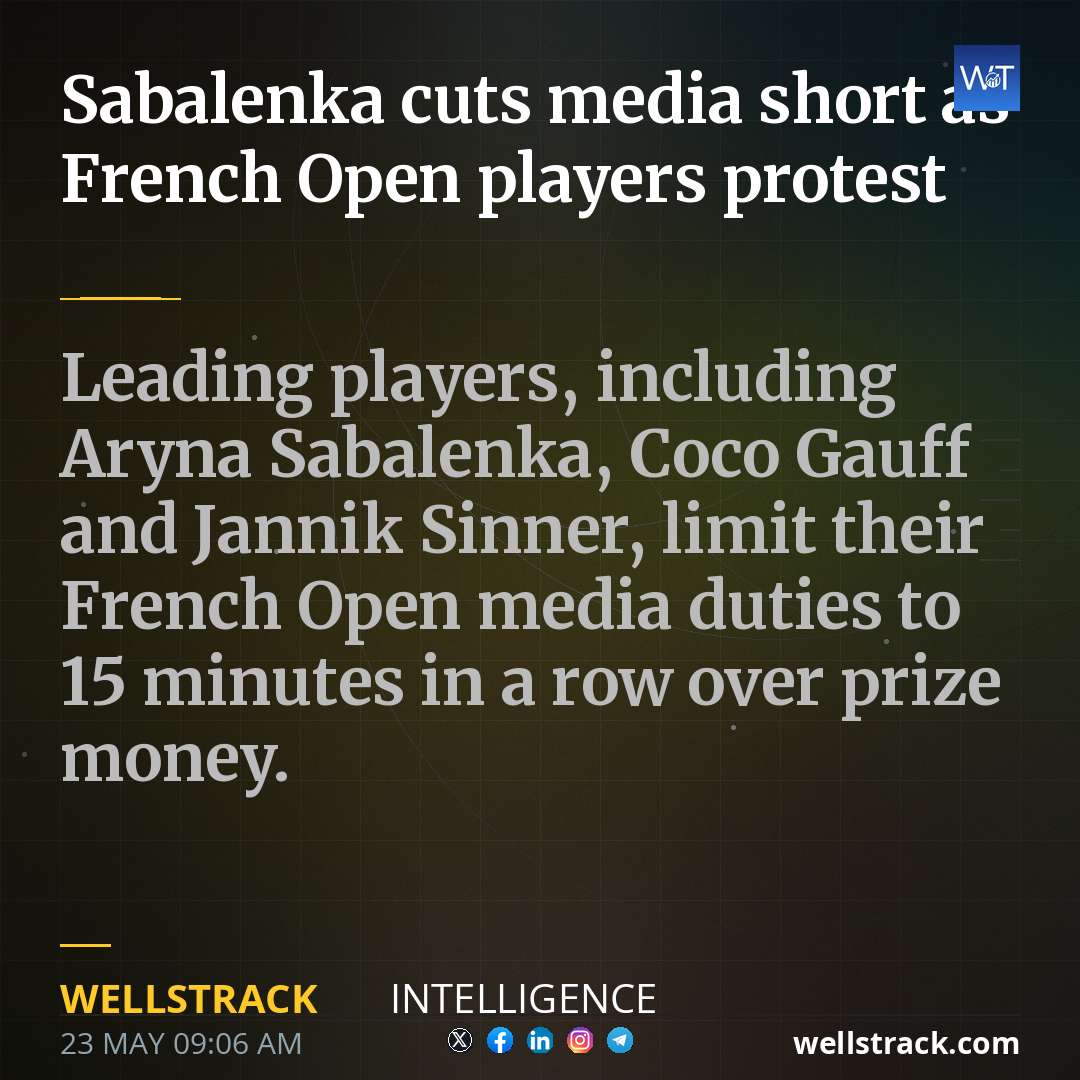 Sabalenka cuts media short as French Open players protest — WellsTrack