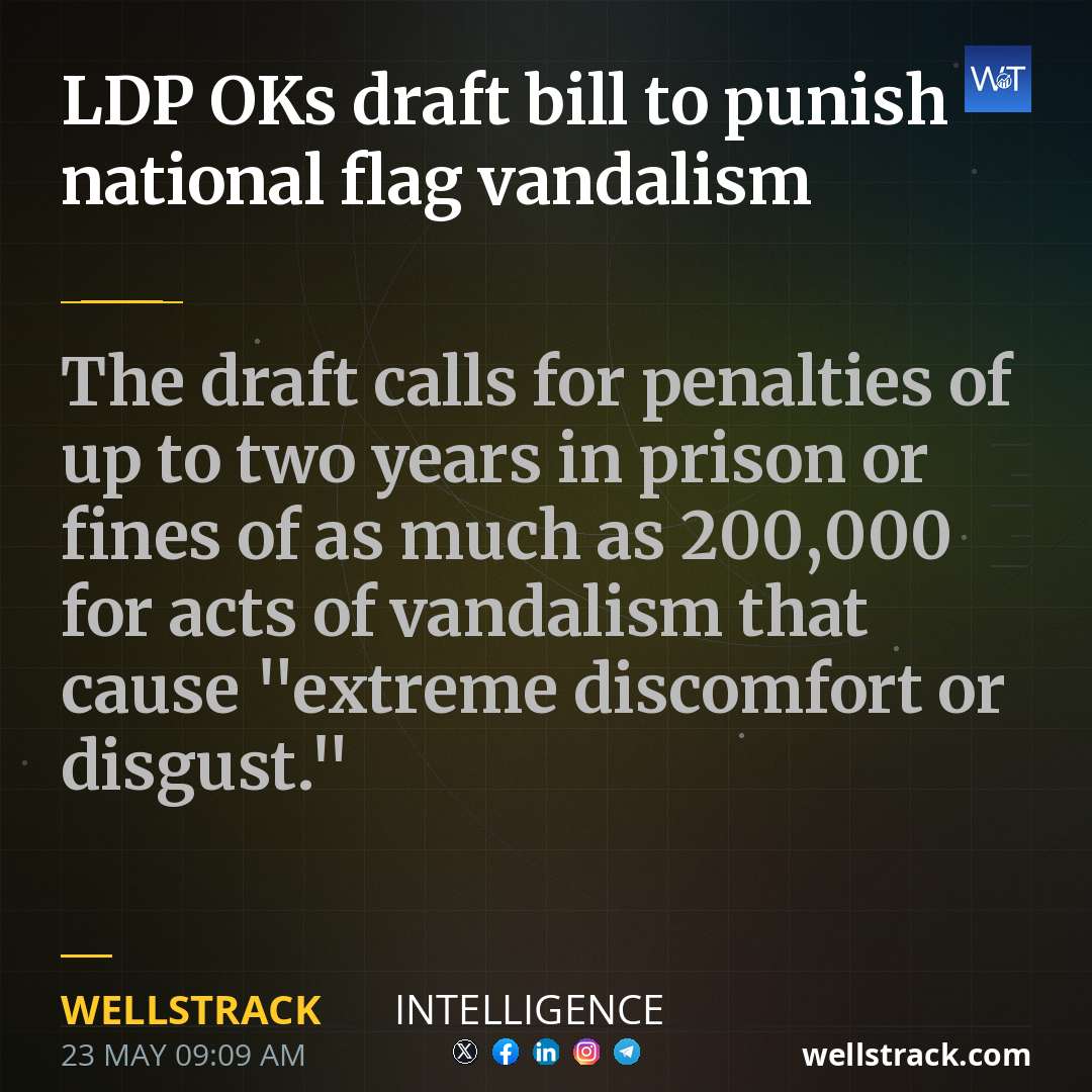 LDP OKs draft bill to punish national flag vandalism — WellsTrack