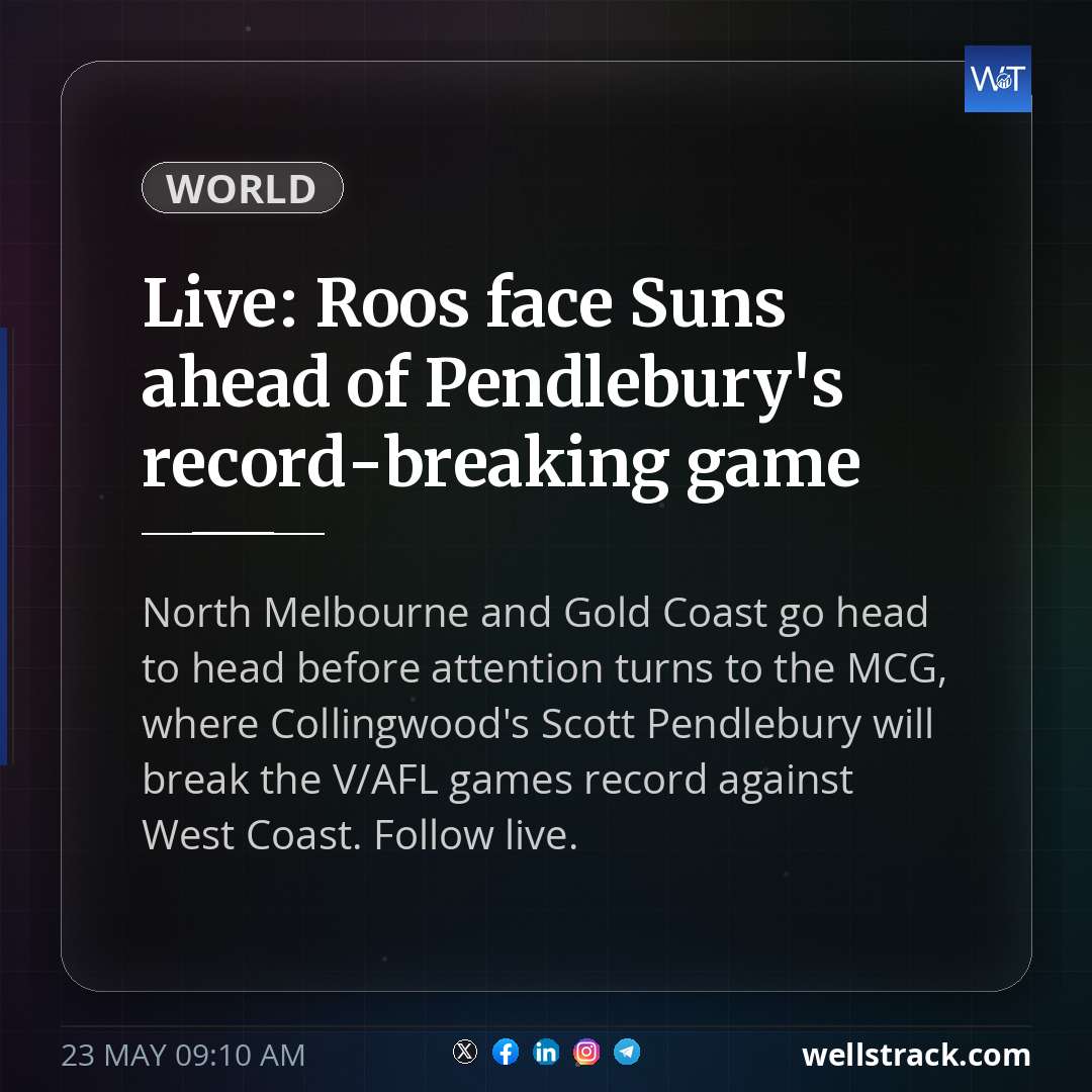 Live: Roos face Suns ahead of Pendlebury's record-breaking game — WellsTrack