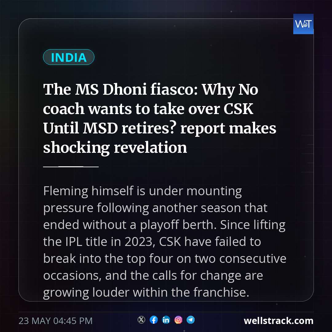 The MS Dhoni fiasco: Why No coach wants to take over CSK Until MSD retires? report makes shocking revelation