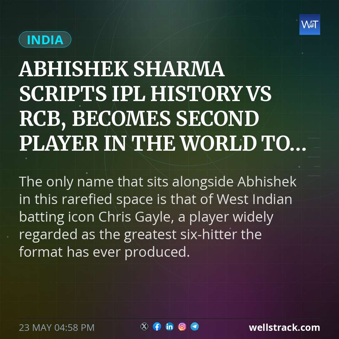 Abhishek Sharma scripts IPL history vs RCB, becomes second player in the world to... — WellsTrack