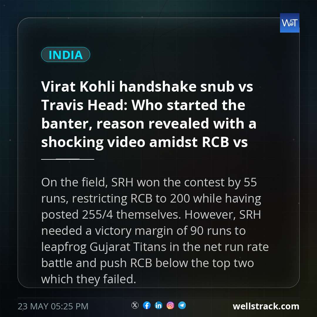 Virat Kohli handshake snub vs Travis Head: Who started the banter, reason revealed with a shocking video amidst RCB vs SRH IPL 2026 clash - WATCH