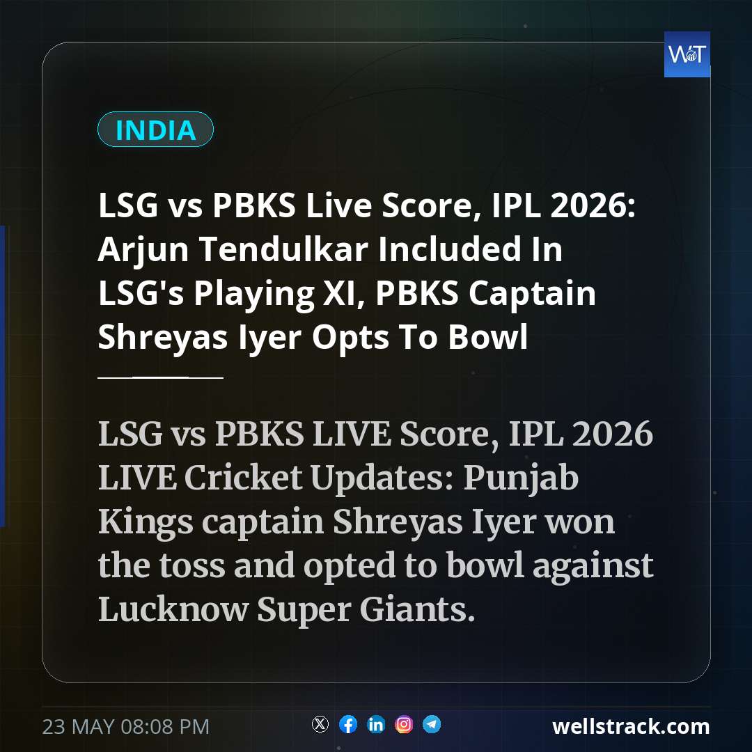 LSG vs PBKS Live Score, IPL 2026: Arjun Tendulkar Included In LSG's Playing XI, PBKS Captain Shreyas Iyer Opts To Bowl