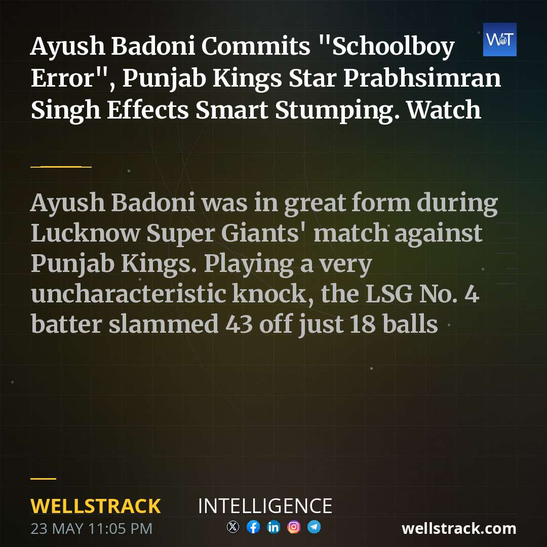 Ayush Badoni Commits "Schoolboy Error", Punjab Kings Star Prabhsimran Singh Effects Smart Stumping. Watch