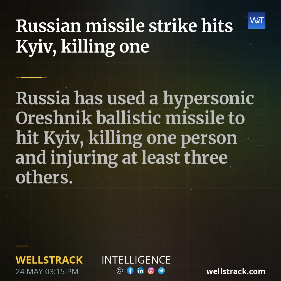 Russian missile strike hits Kyiv, killing one — WellsTrack