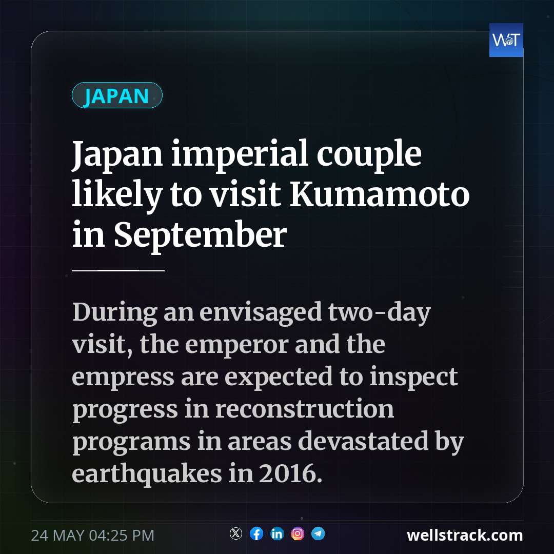 Japan imperial couple likely to visit Kumamoto in September — WellsTrack
