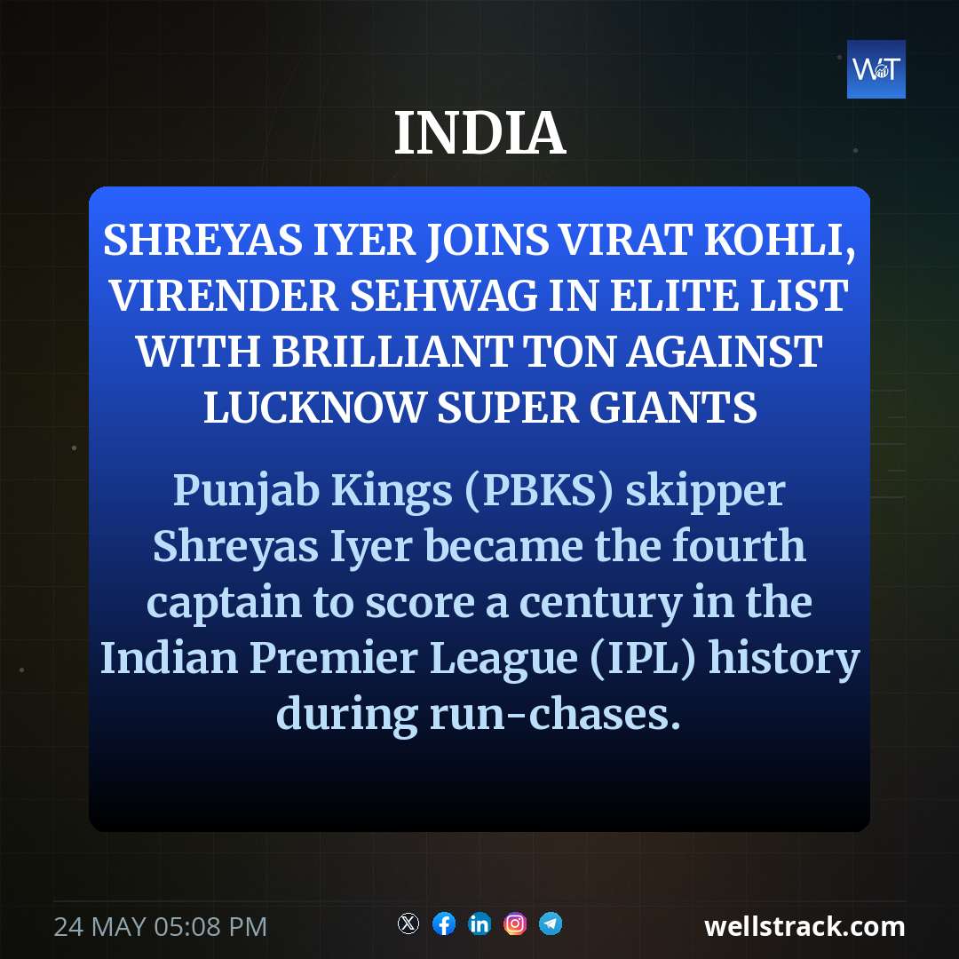 Shreyas Iyer Joins Virat Kohli, Virender Sehwag In Elite List With Brilliant Ton Against Lucknow Super Giants — WellsTrack