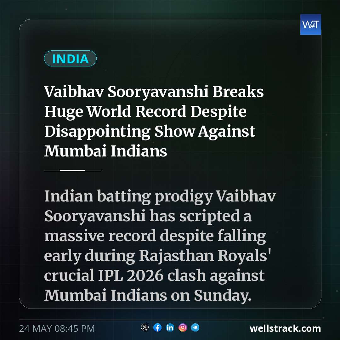 Vaibhav Sooryavanshi Breaks Huge World Record Despite Disappointing Show Against Mumbai Indians — WellsTrack