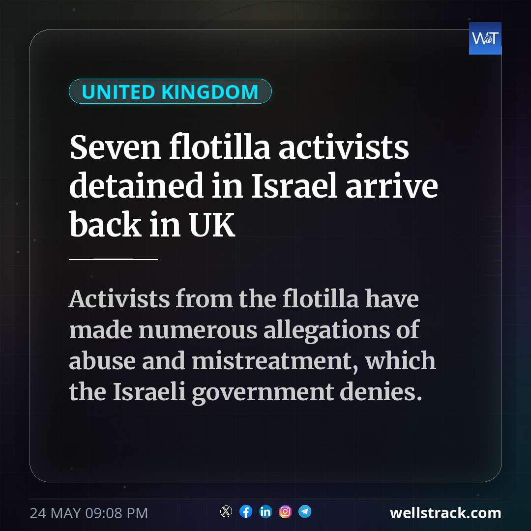 Seven flotilla activists detained in Israel arrive back in UK — WellsTrack