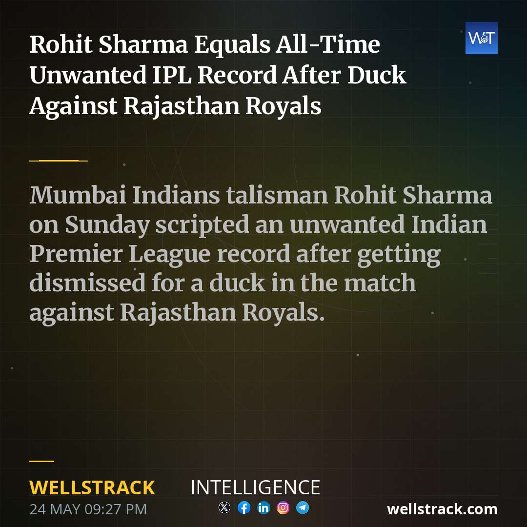 Rohit Sharma Equals All-Time Unwanted IPL Record After Duck Against Rajasthan Royals — WellsTrack