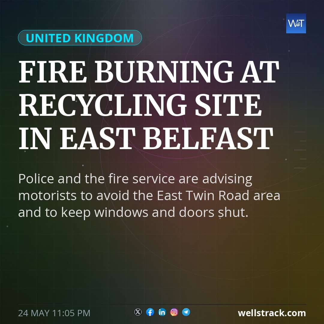 Fire burning at recycling site in east Belfast