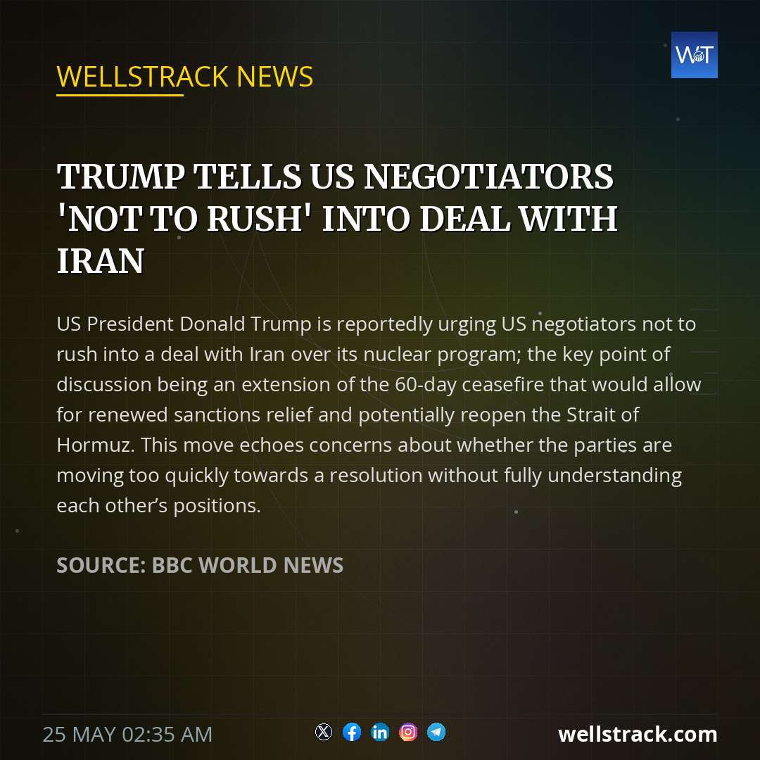 Trump tells US negotiators 'not to rush' into deal with Iran